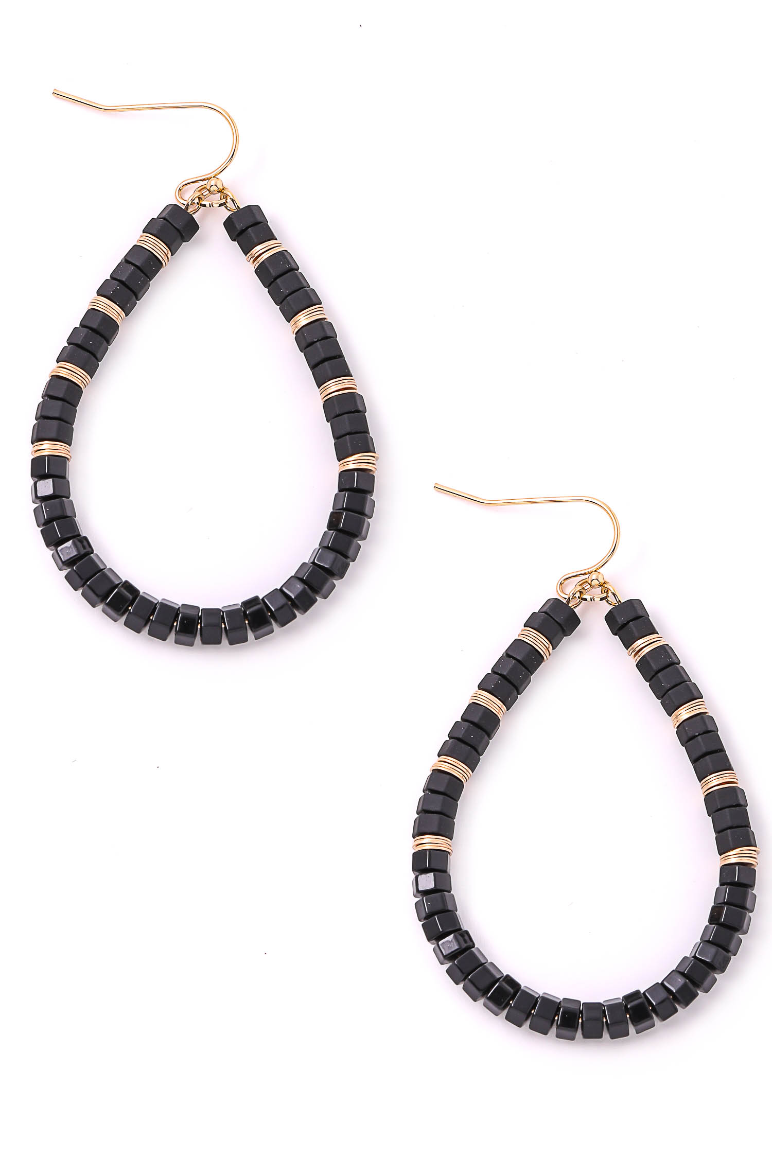 Banjar Floating Oval Earring - Black main image 0