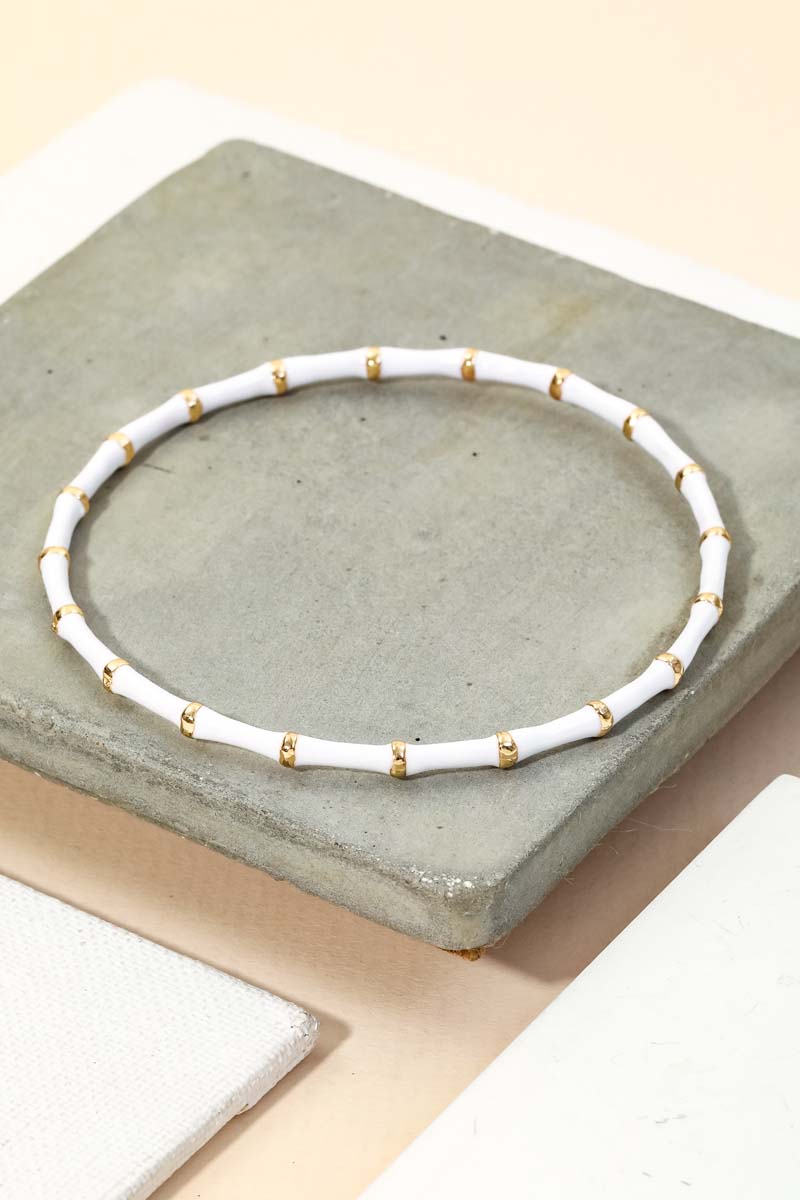 GDWHT Enamel Bamboo Bangle Bracelet - Bracelets