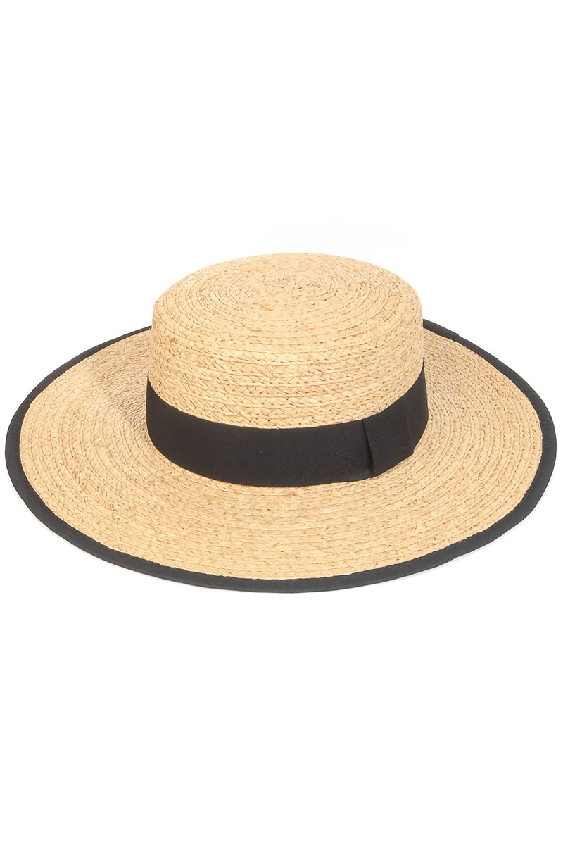 Vintage Sartorial Black Straw Braided Designer Sun Hat NWT Vintage 1970s Sun Hat | 70s Does 1950s Black Straw Wide Brim  main image 3