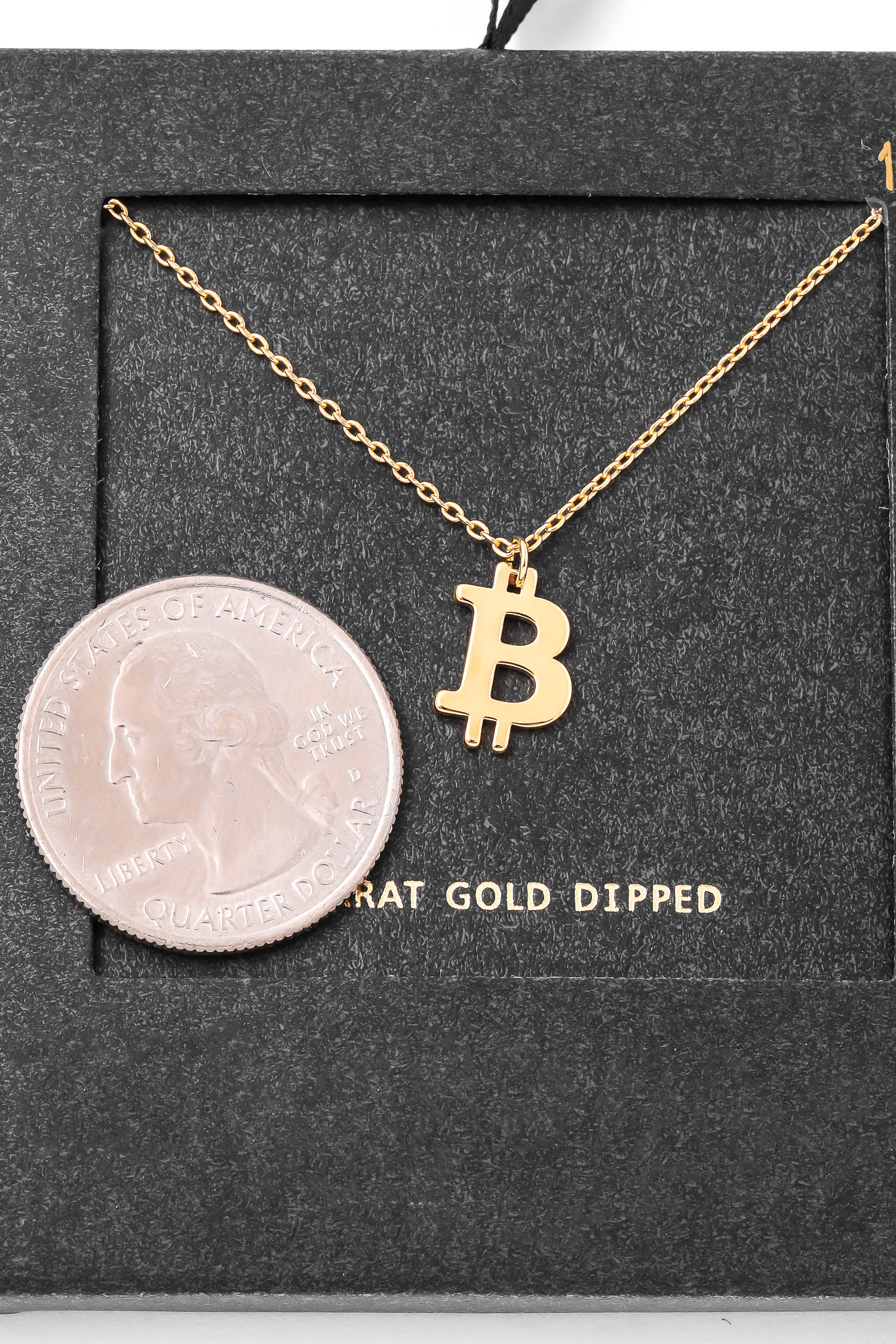 GD Gold Dipped Bitcoin Pendant Necklace - Necklaces