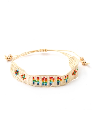 Happy Beaded Adjustable Bracelet