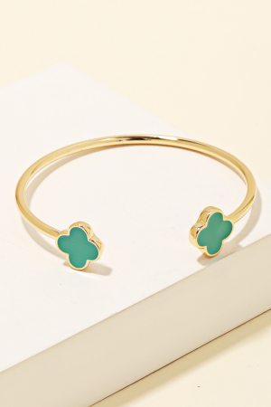 Painted Flowers Solid Cuff Bracelet