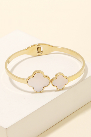 Painted Flowers Open Clasp Bracelet