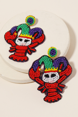 Mardi Gras Crawfish Earrings
