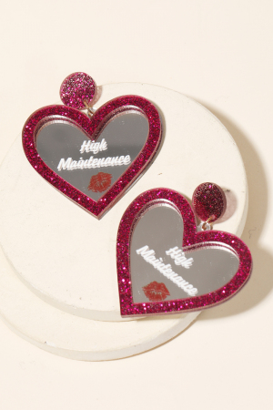 High Maintenance Heart Drop Earrings