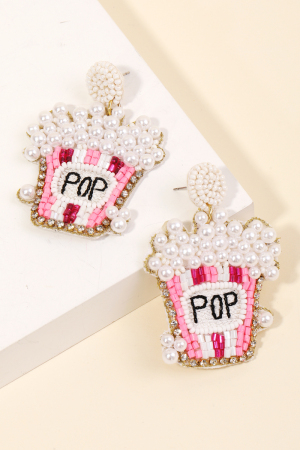 Pearl Beaded Popcorn Earrings