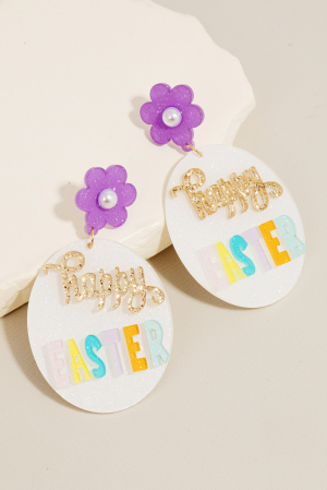 Happy Easter Egg Dangle Earrings