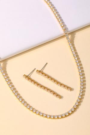 Rhinestone Fashion Necklace Set
