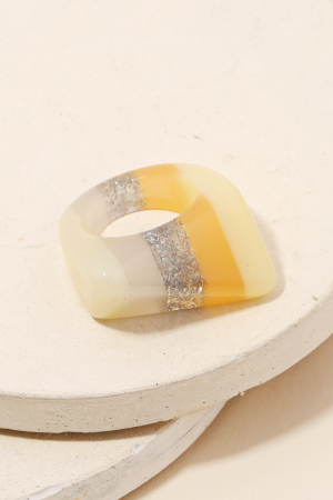 Striped Thick Acetate Fashion Ring
