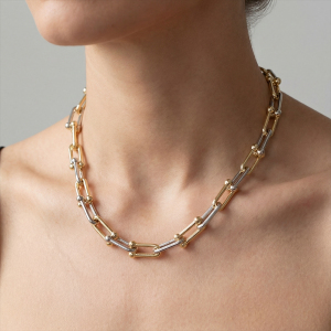 Two Tone U Chain Link Necklace