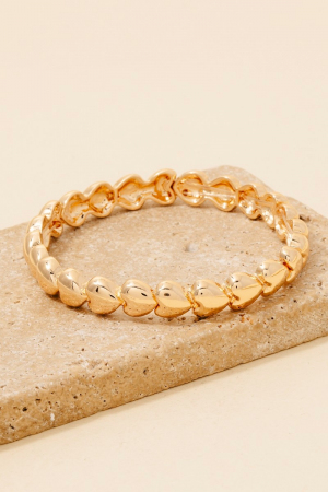Metallic Hearts Elastic Bracelet
