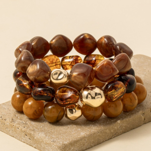 Metallic And Marble Acrylic Beads Bracelet