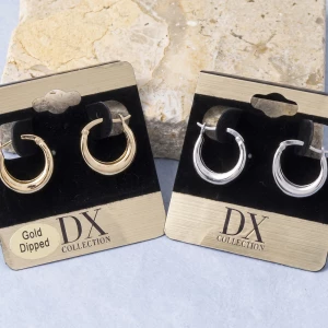 Gold Dipped Tapered Crescent Huggie Hoop Earrings