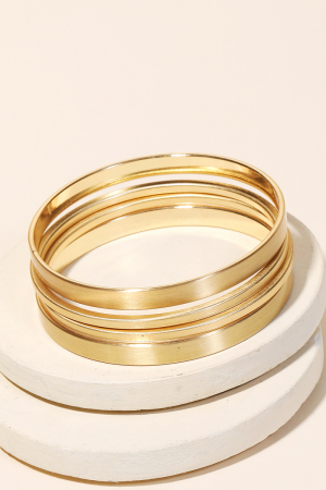 Four Piece Metal Bangle Bracelet Set
