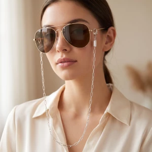 Paperclip Link Face Mask Chain With Lobster Clasps