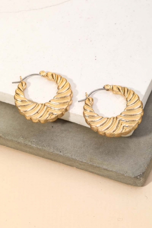 Metallic Croissant Hoop Earrings