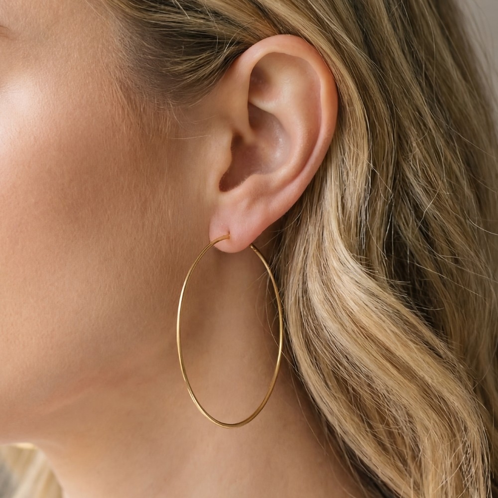 50Mm Large Thin Hoop Earrings