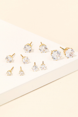 Rhinestone Stud Earrings Set