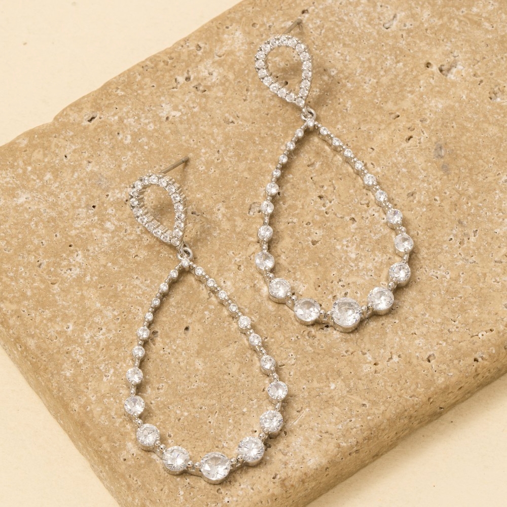 Studded Double Teardrop Earrings
