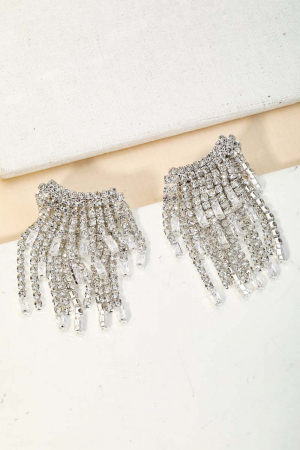 Dainty Rhinestone Fringe Earrings
