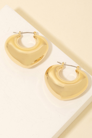 Puffy Triangle Pincatch Hoop Earrings