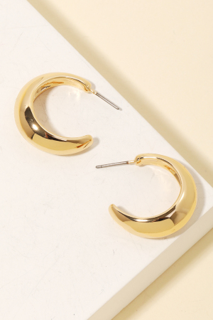 Circle Metallic Hoop Earrings