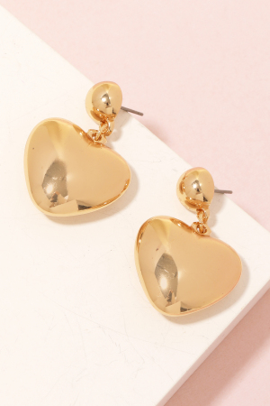 Puffy Heart Drop Earrings