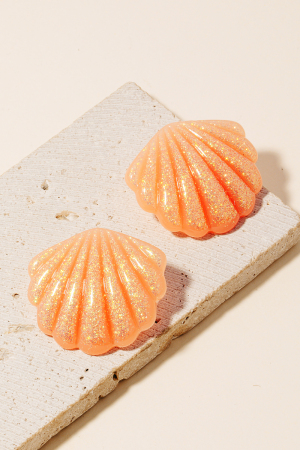 Glitter Resin Shield Stud Earrings