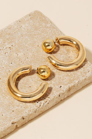 30Mm Metallic Tube Hoop Earrings