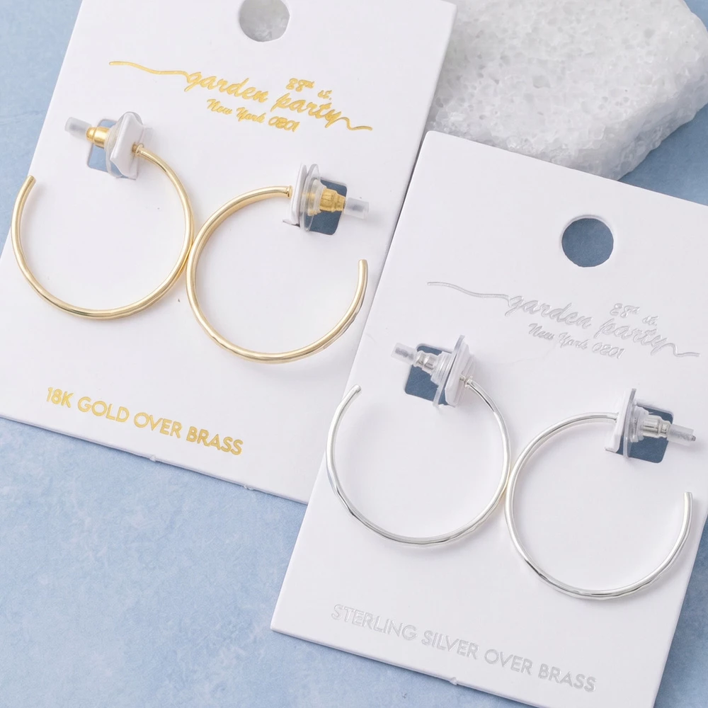 18K Gold Dipped Hammered Small Hoop Earrings