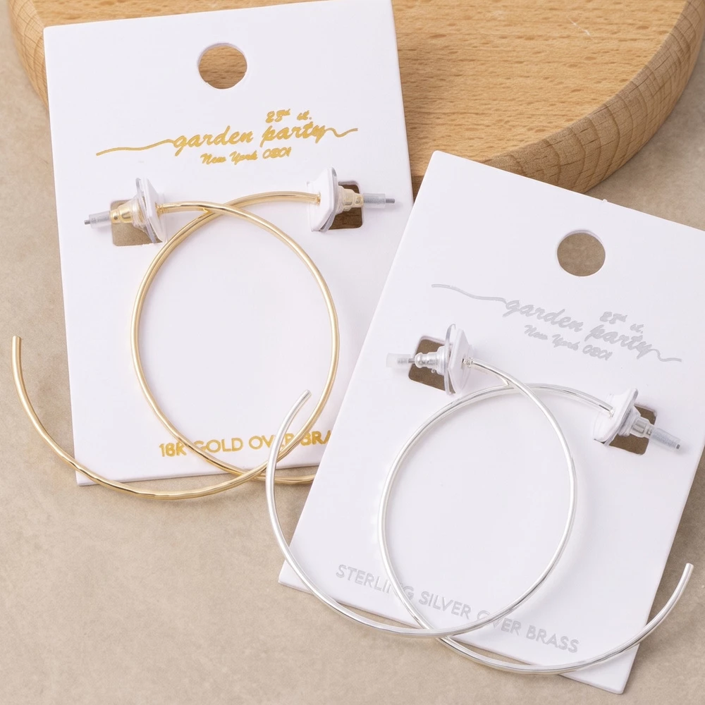 18K Gold Dipped Thin Oversized Hoop Earrings