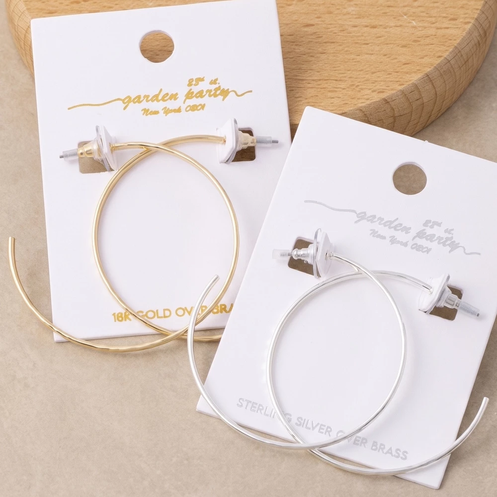 18K Gold Dipped Thin Oversized Hoop Earrings