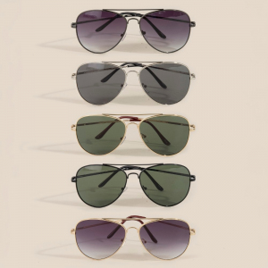Classic Double Bridge Aviator Sunglasses