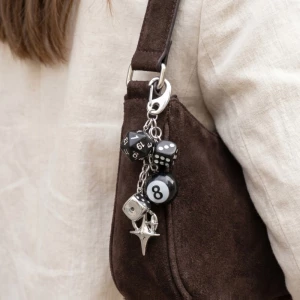 Multi Dice 8 Ball And Star Bag Charms
