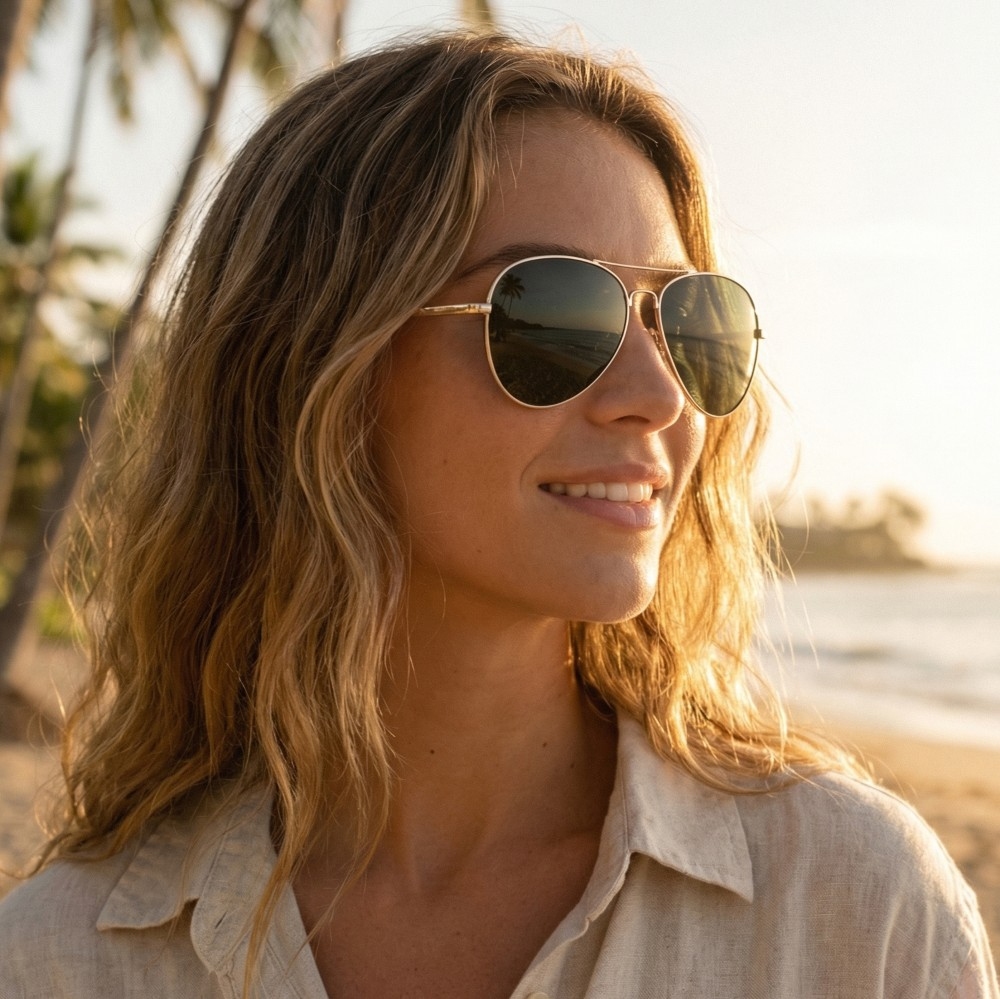 Classic Gold Rimmed Sunglasses