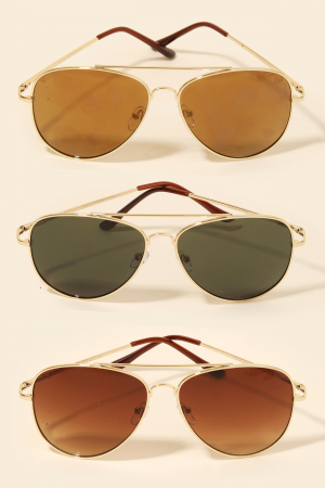 Double Bridge Aviator Sunglasses