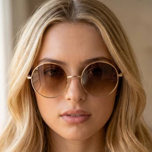 Classic Round Metal Frame Sunglasses