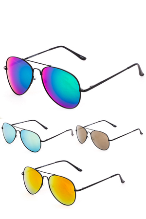 Double Bridge Mirror Tinted Sunglasses