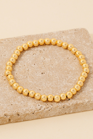 Stainless Steel Ball Beaded Elastic Bracelet