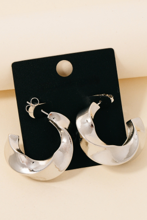 Gold Dipped Twisted Square Tube Hoop Earrings