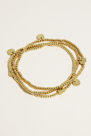 Dainty Coin Beaded Bracelet Set