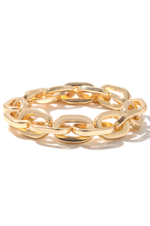 Flat Oval Chain Link Bracelet