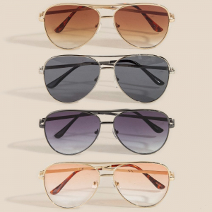 Thin Aviator Frame Sunglasses Set