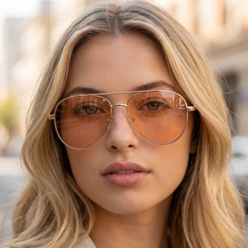 Thin Aviator Frame Sunglasses Set