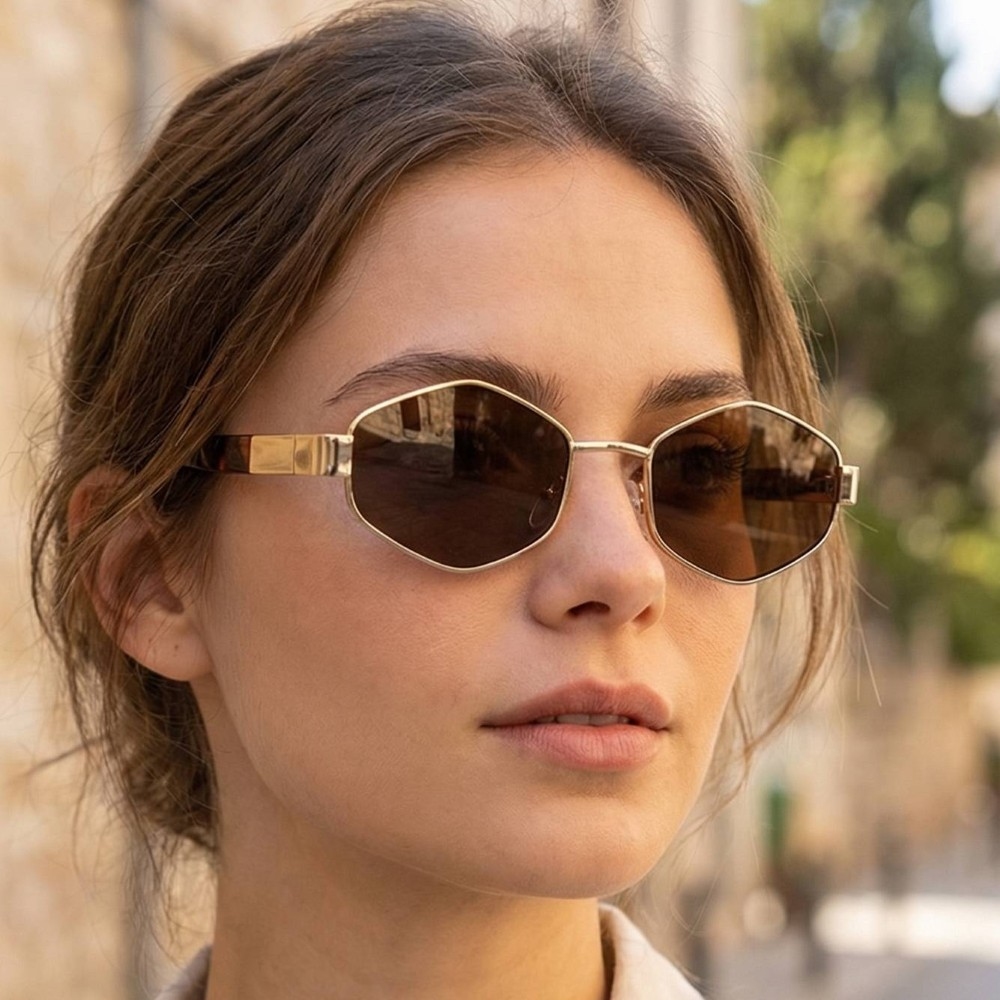 Hexagonal Sunglasses Set