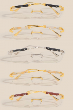 Frameless Clear Lens Glasses Set
