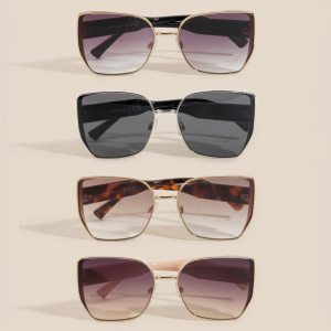 Large Square Gradient Lens Sunglasses Set