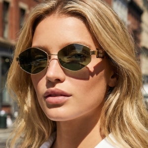 Geometric Hexagon Metal Frame Sunglasses Set