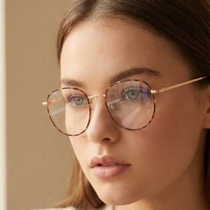 Round Double Bridge Blue Light Filter Sunglasses