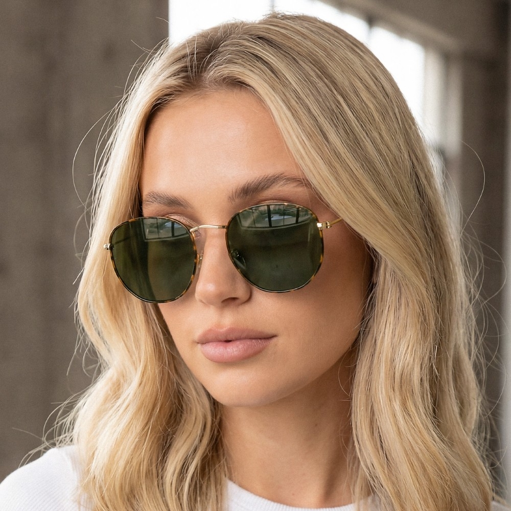 Thin Tortoise Shell Frame Sunglasses Set